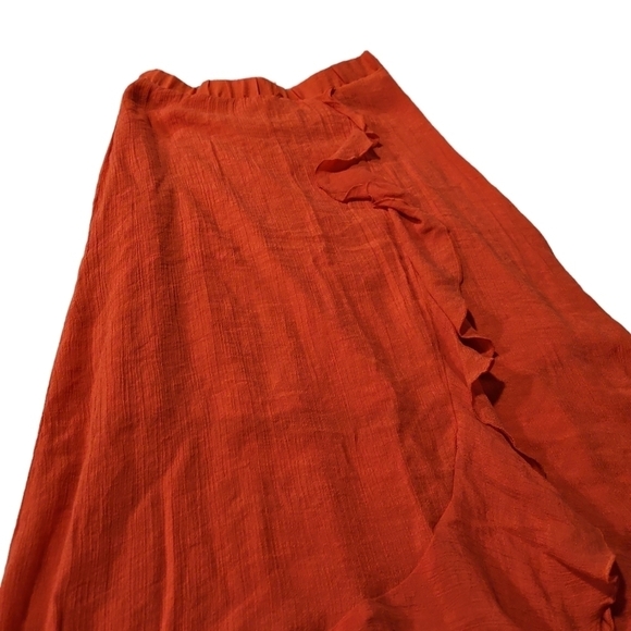 Amy Byer Coral Waterfall Ruffle Skirt 60% Rayon 40% Polyester Size L (14) - Picture 3 of 4